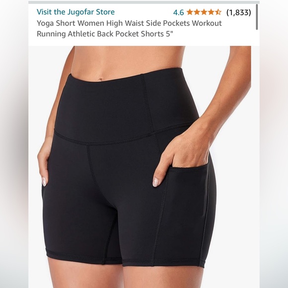 Women’s Workout Athletic Spandex with Pockets 2 Pack Blue & Black - Picture 7 of 9